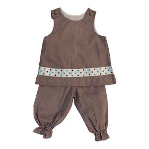 Remember Nguyen brown gingham set size 18 months